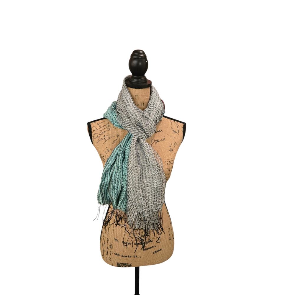 Blue and Grey ombre lightweight scarf, one size